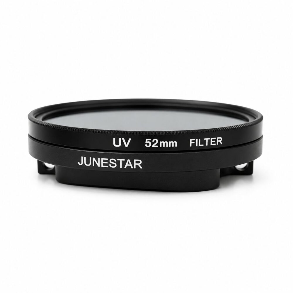 Kit filtre UV 52mm avec support métallique pour GoPro HERO7 Black HERO6 HERO5 sur fond blanc