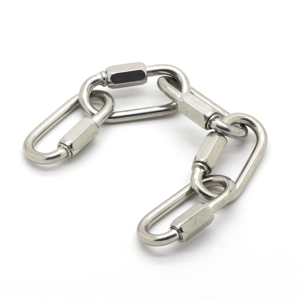 Porte-clés Mousqueton étoile Chromé Brillant - Design Y2K, Acier Inoxydable - Taille Extra Grande