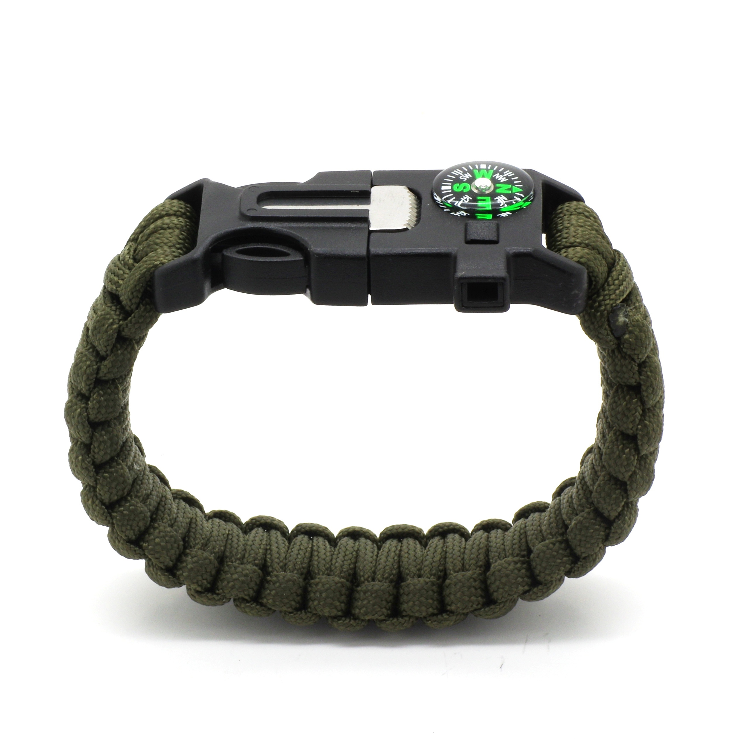 Bracelet de survie en paracorde - Vert militaire