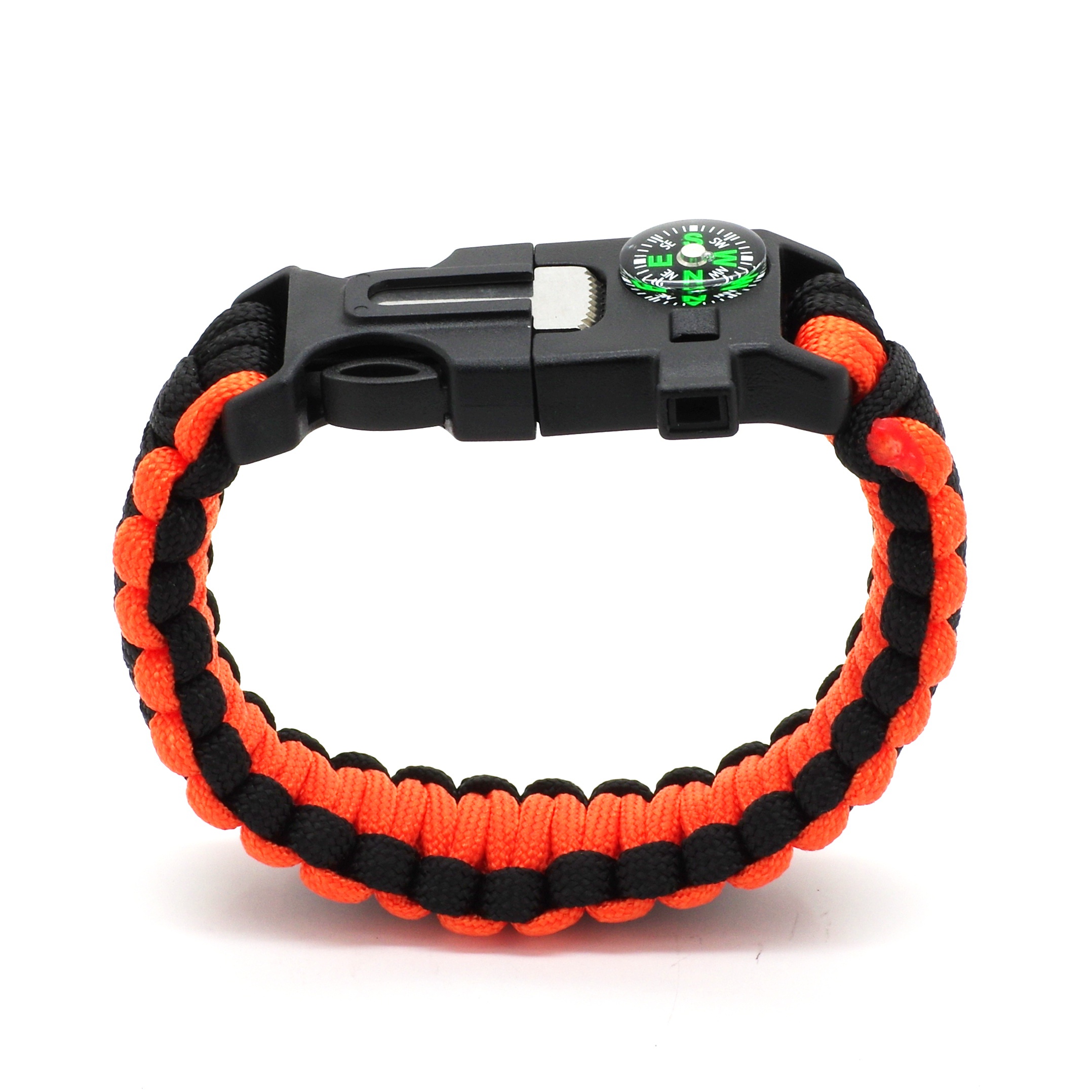Bracelet de survie en paracorde - Orange et noir