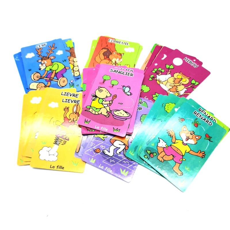 Jeu de carte des 7 familles. Se compose de 42 cartes