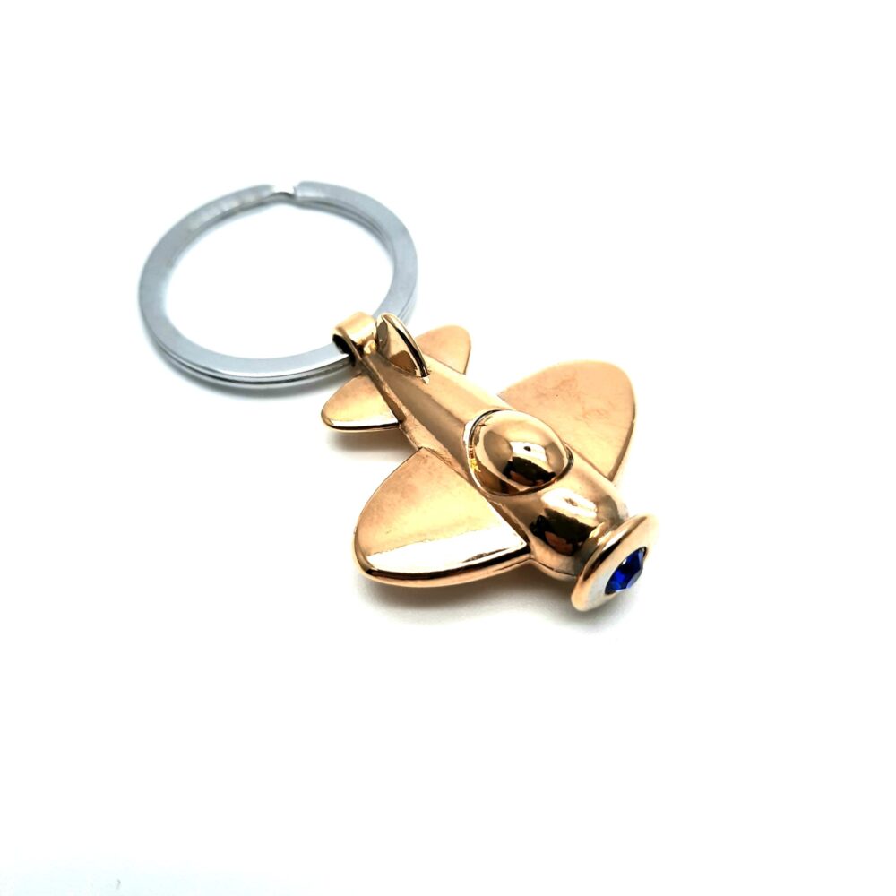 24 Karat vergoldeter Flugzeug-Schlüsselanhänger