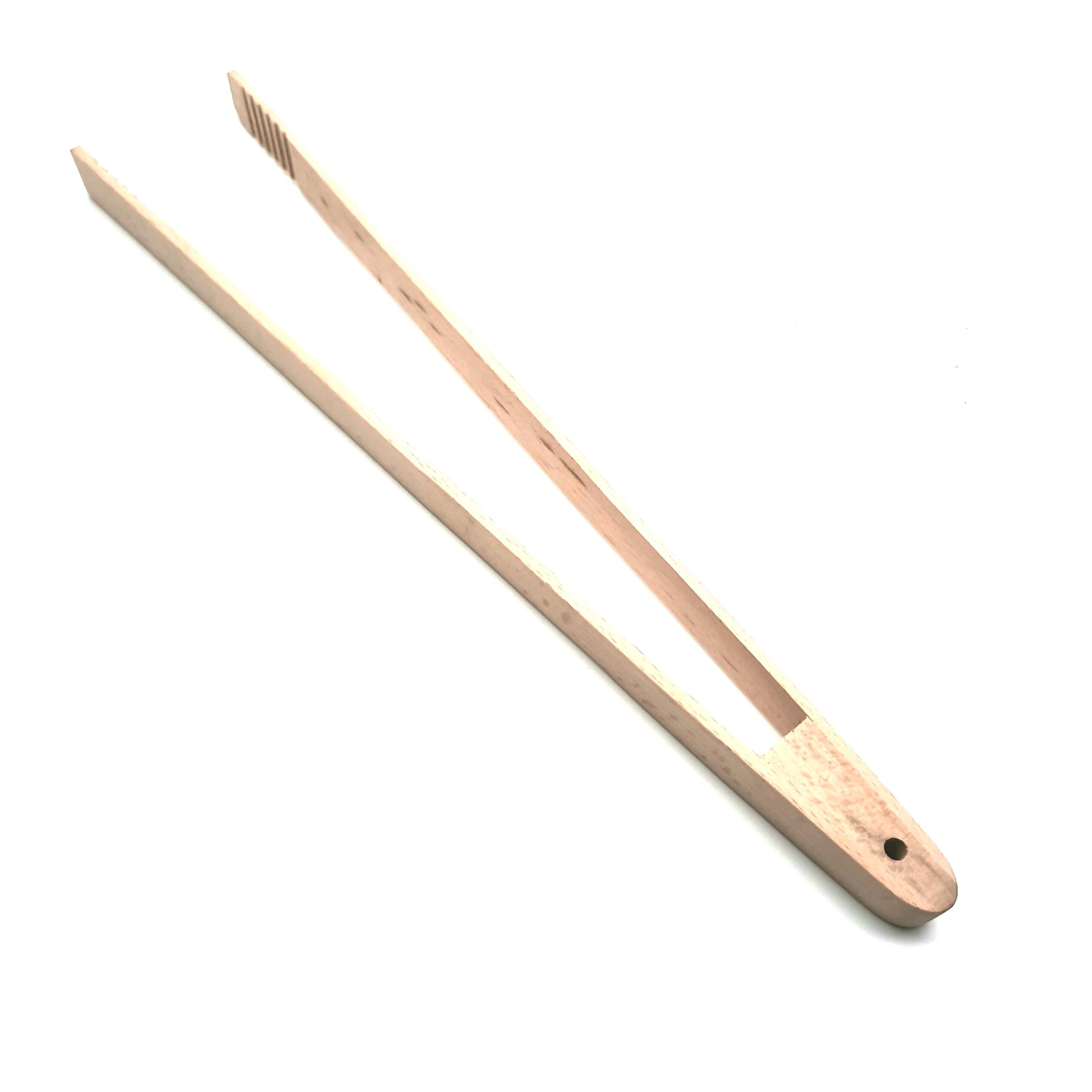 Pince à Barbecue En Bois De Hêtre Professionnelle - 40cm - Qualité FSC - Pour Griller, Wok, Poêle