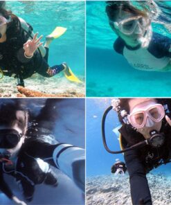 Masque de plongée sous-marine et tuba avec support caméra