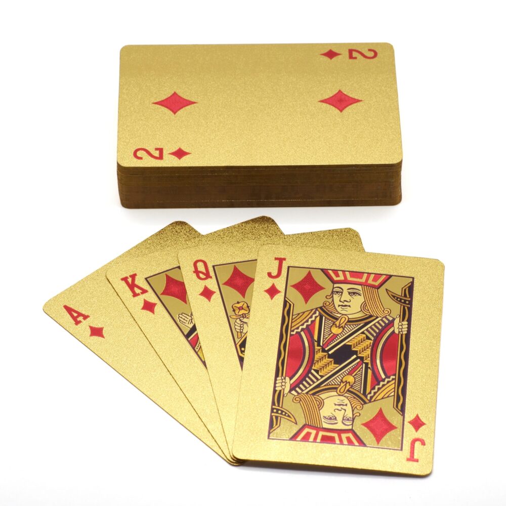 Set mit 54 goldenen und laminierten Karten